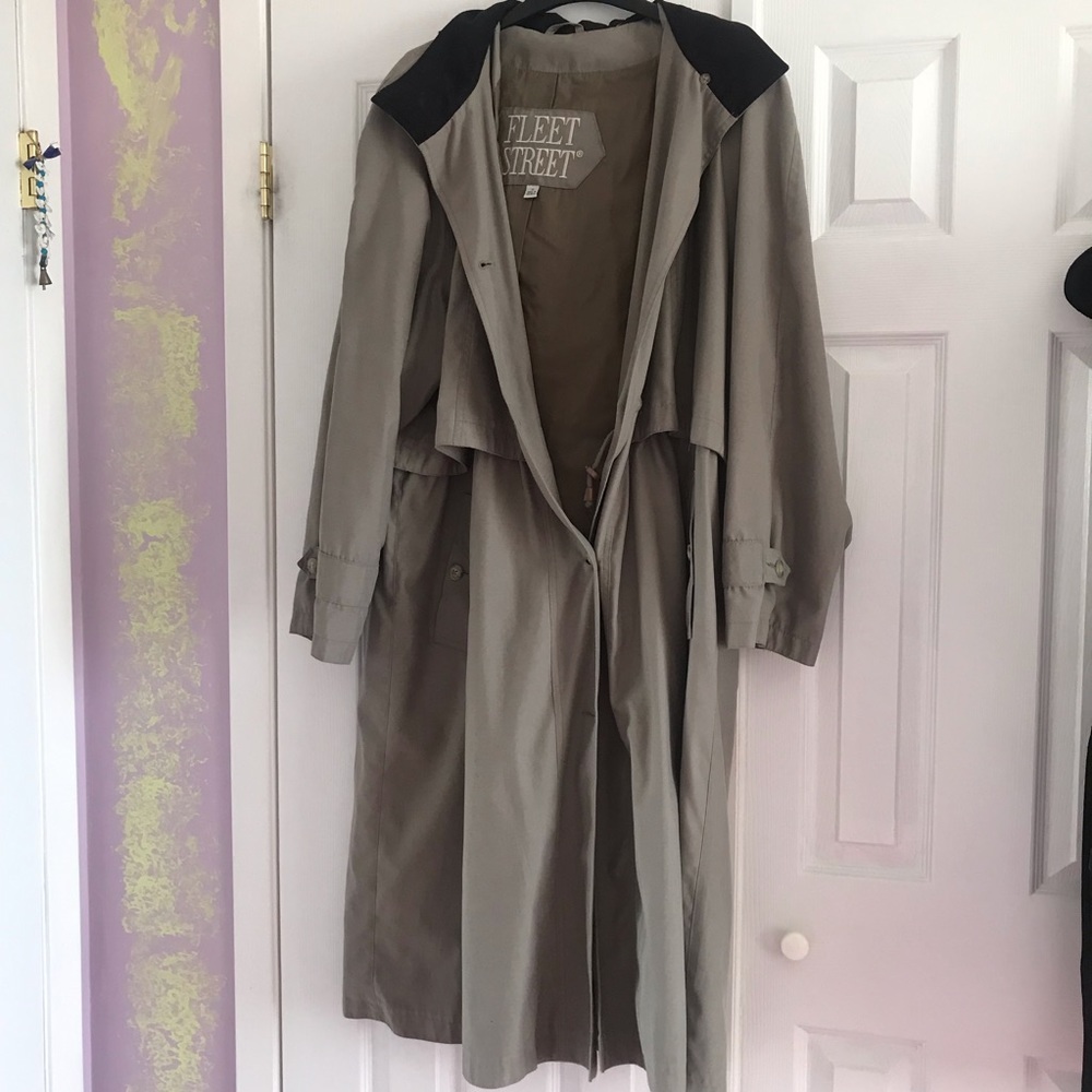 Plus Size Long Rain Jacket / Trench Coat